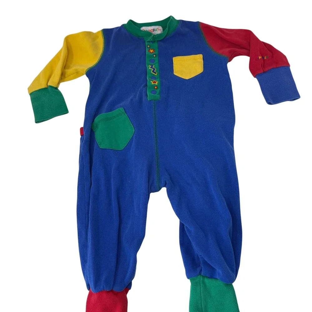 Gymboree Vintage Rainbow Tag Colorblock Romper One Piece Infant Baby 6-12 Months